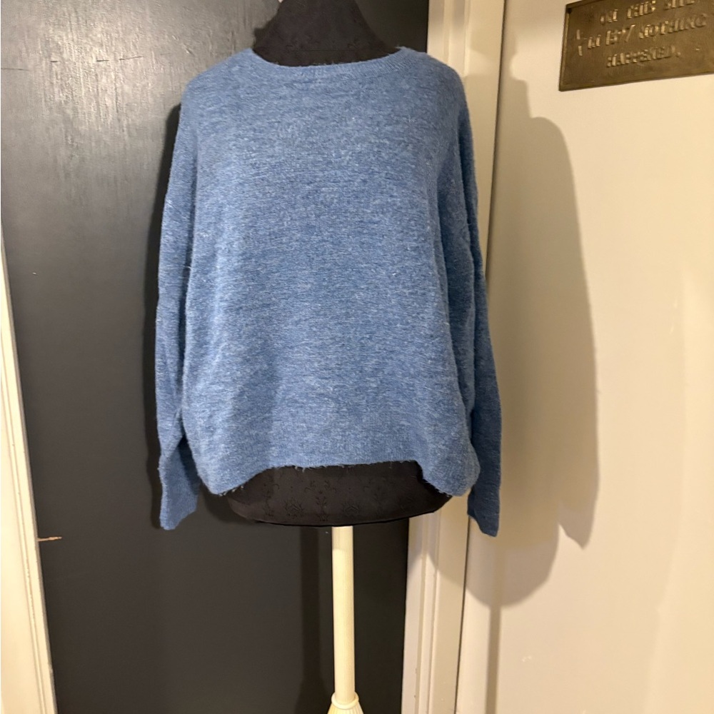 H&M Soft Blue Crew Neck Wool Blend Crew Neck Sweater 💜